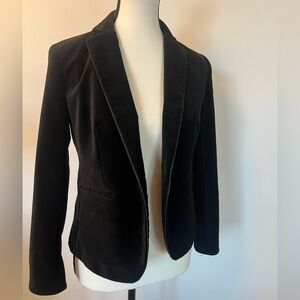 Ann Taylor Black Velvet Blazer NWT Classic Tailored Evening Jacket Size 00 $169